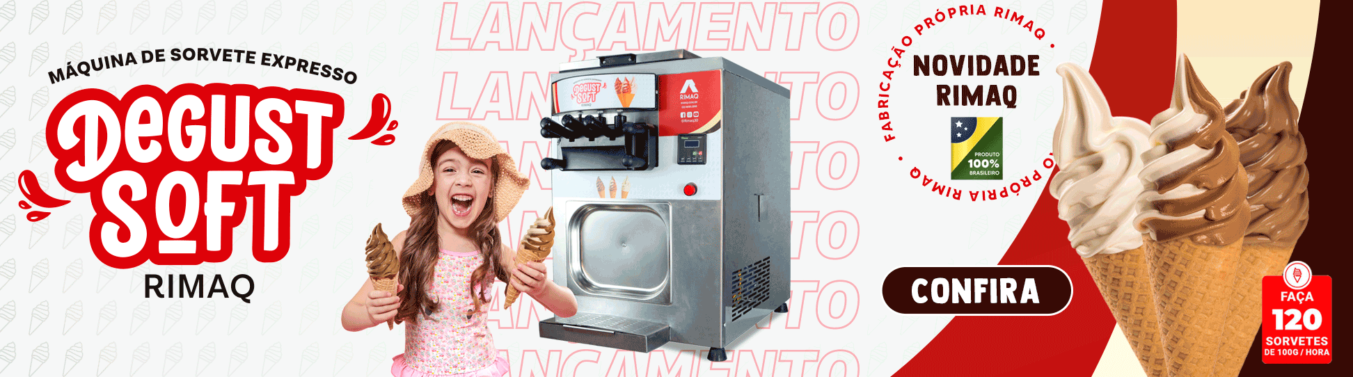 Máquina de sorvete expresso soft Rimaq