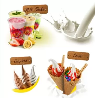 produtos feitos com máquina de sorvete
